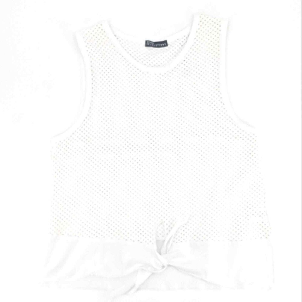 LA Made Clothing Women's White Mesh Tank Top Size Medium
